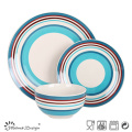 18PCS Alta Qualidade Stripe Design Handpainting cerâmica Dinner Set